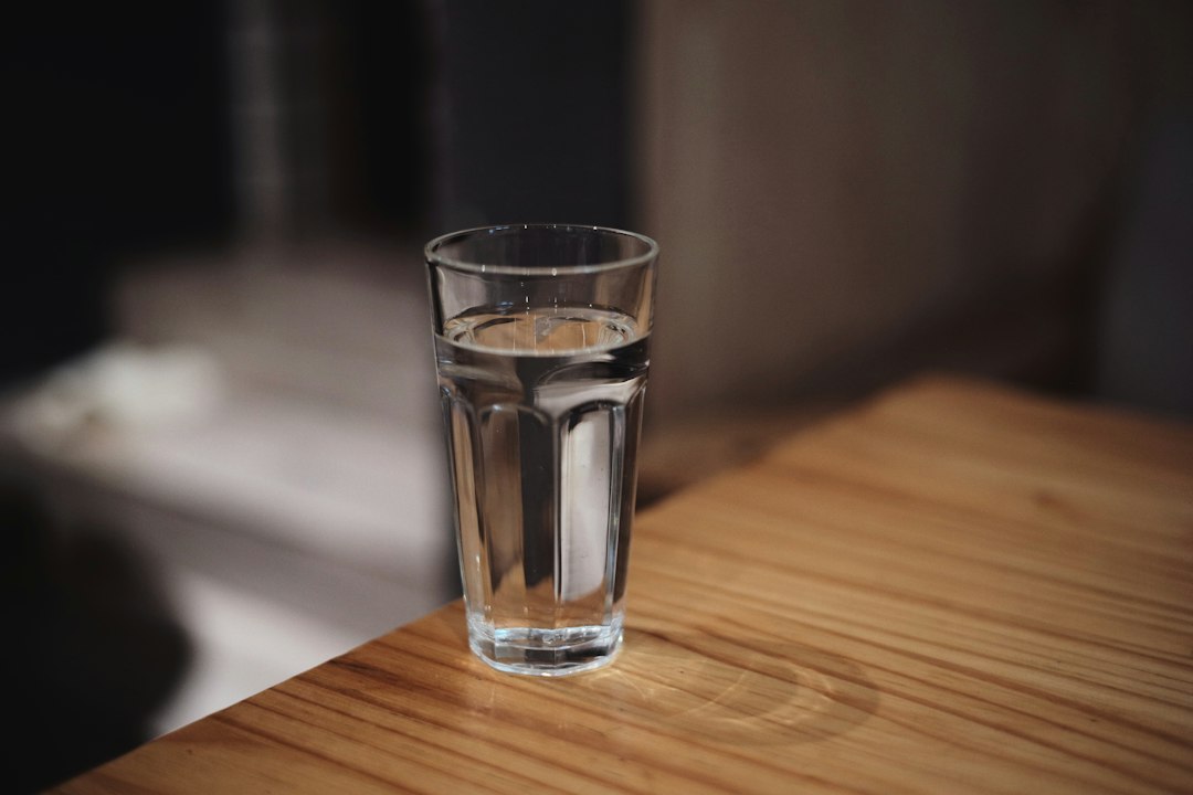 Glass of water on a table