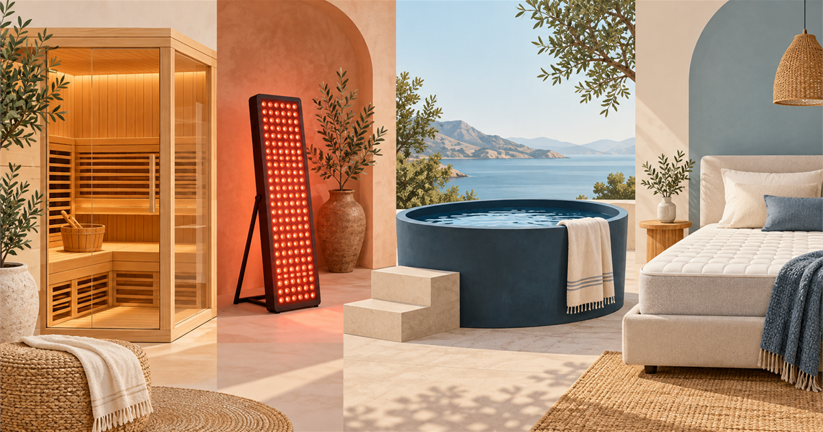 Illustrated home wellness equipment